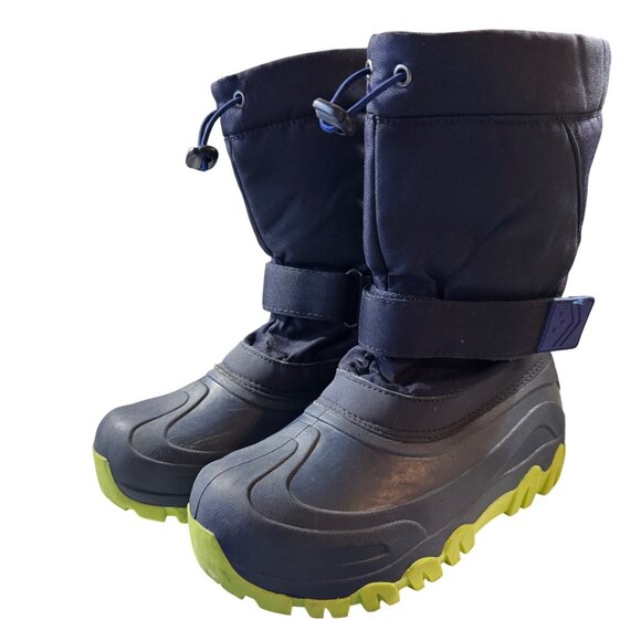 Kids Insulated Winter Snow Boots Drawstring Closure Size 3 Rubber Sole Thermolit - Picture 1 of 8